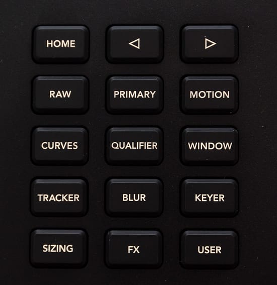 Close up of the button group that controls the on-screen displays