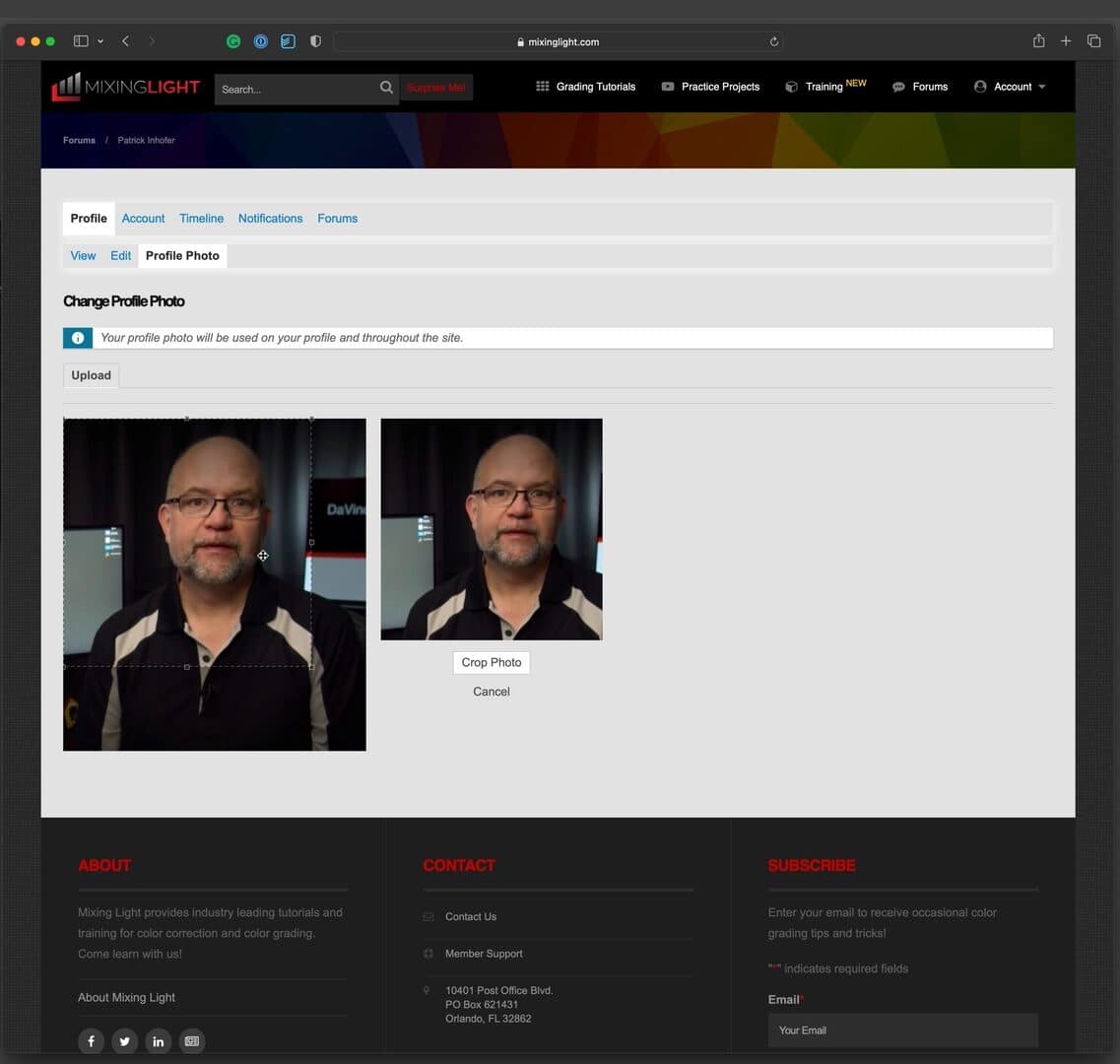 New Forum Feature: Upload and Crop Profile Images