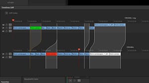 The Compare Timelines feature in DaVinci Resolve 14