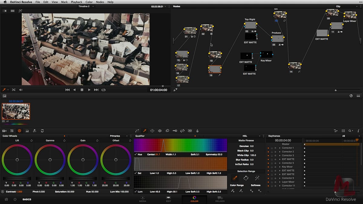 Advanced Node Operations for a Commercial Workflow in DaVinci Resolve