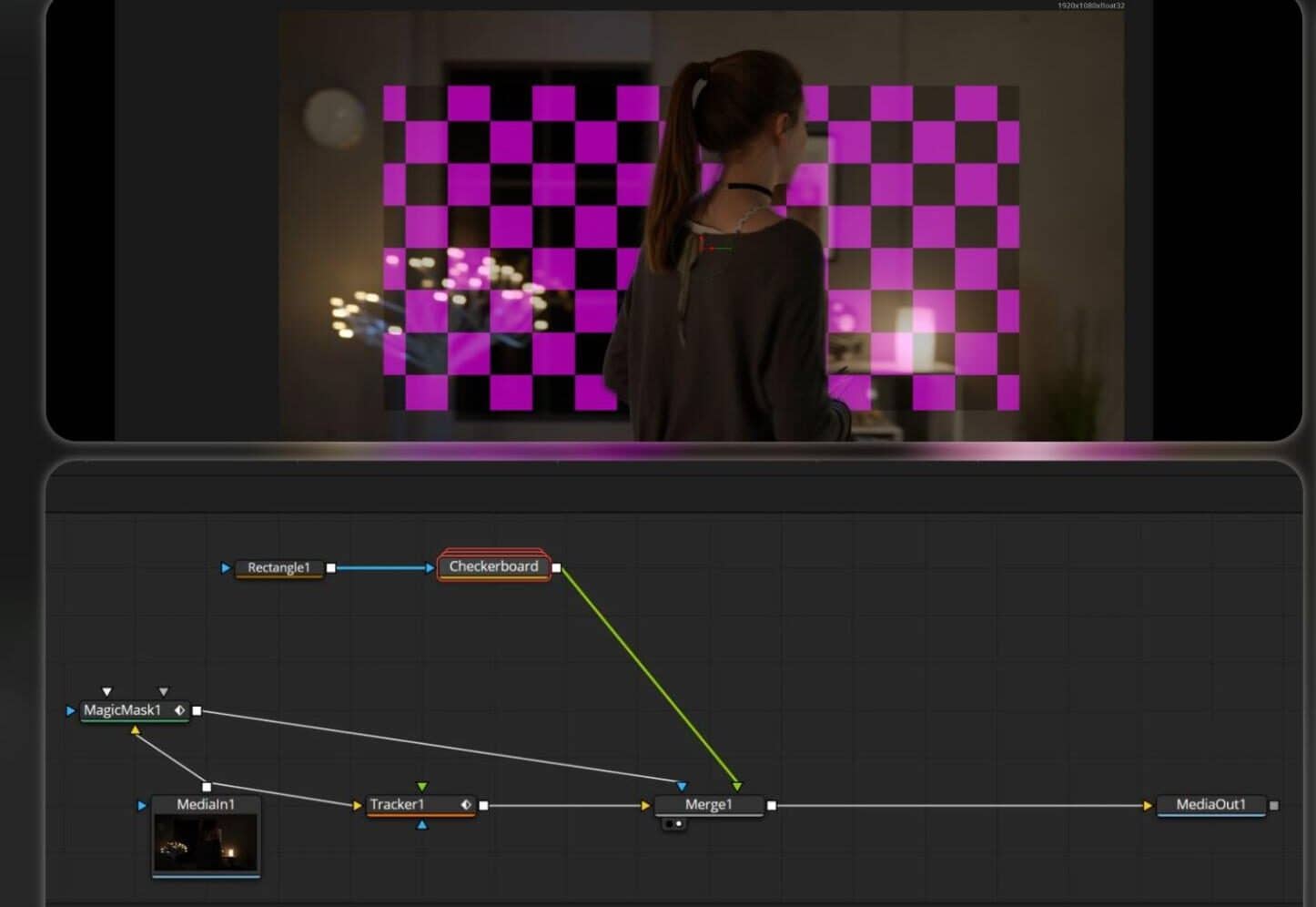 Matching moving with a single point tracker and a checkerboard macro