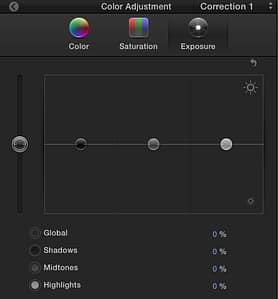 FCPx's Exposure panel