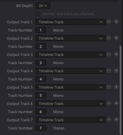 Timeline Track Setup