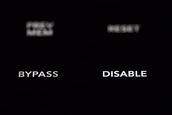 The Disable button is brighter when activated