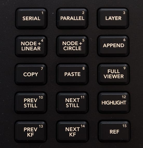 Close up of the button bank above the Navigation buttons