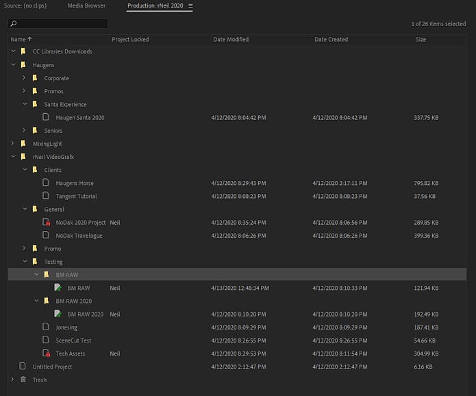 rNeil Premiere Pro Production Folder