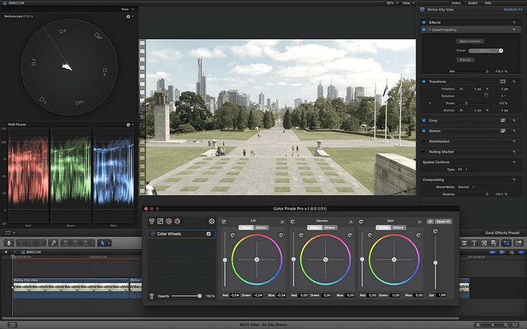 The UI layout ready to rock a grading session