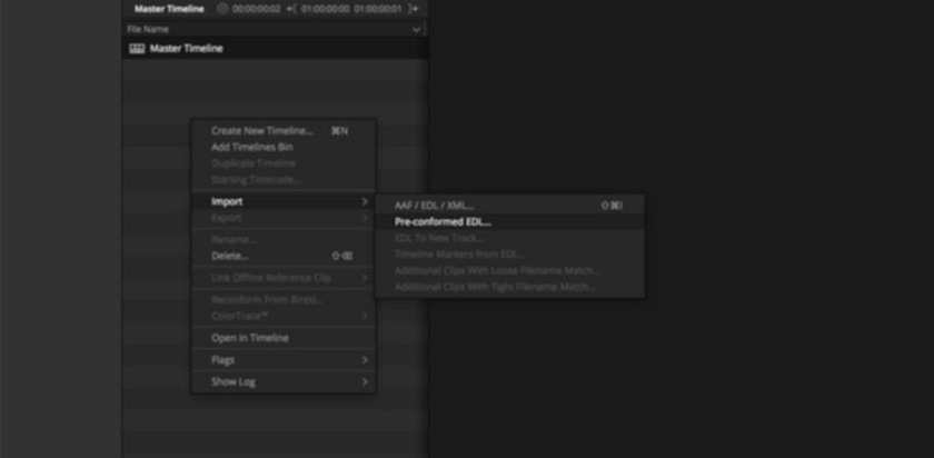 On Overview Of The "Pre-Conformed Workflow" In DaVinci Resolve