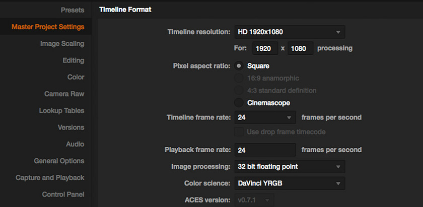 How to Use Project Presets In DaVinci Resolve