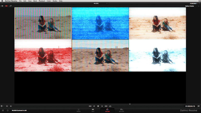6 samples of different looks using the Holomatrix filter