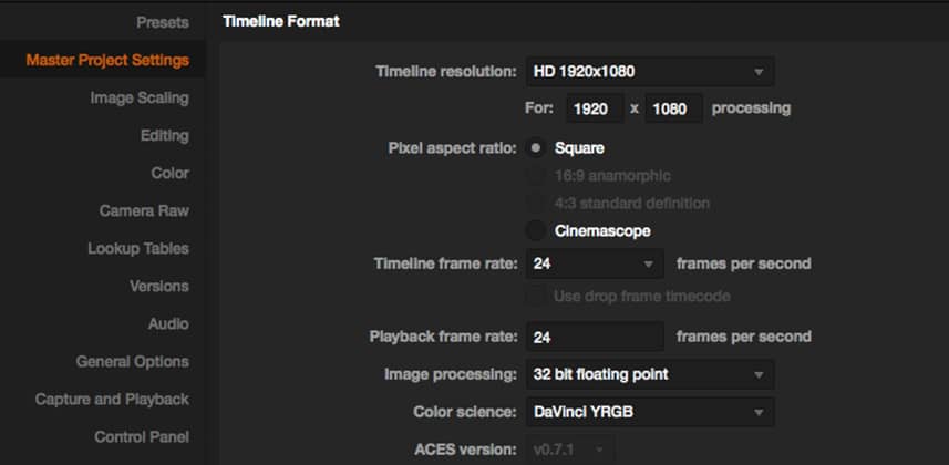 How to Use Project Presets In DaVinci Resolve
