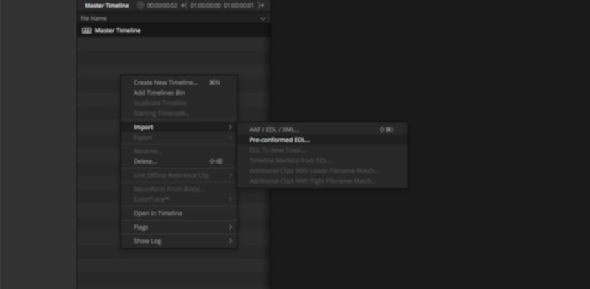 On Overview Of The "Pre-Conformed Workflow" In DaVinci Resolve