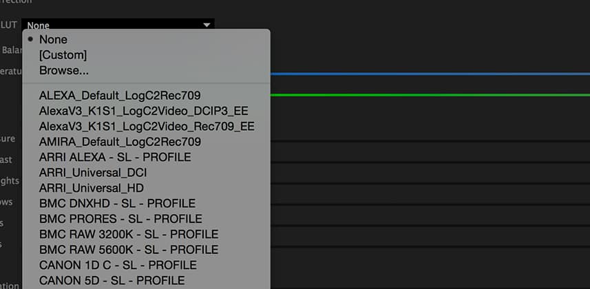 Adding Technical & Creative LUTS To The Lumetri Color Panel