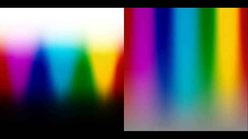 Smooth color gradient with Light Illusion film emulation LUT applied.