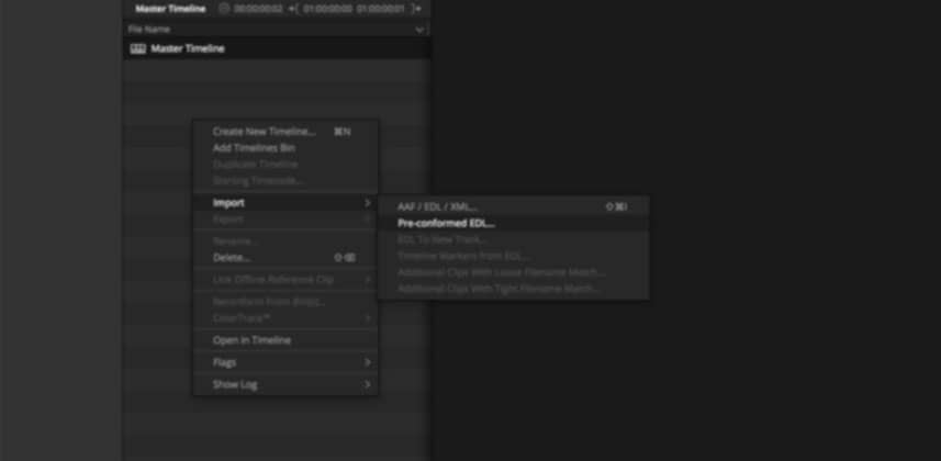 On Overview Of The "Pre-Conformed Workflow" In DaVinci Resolve