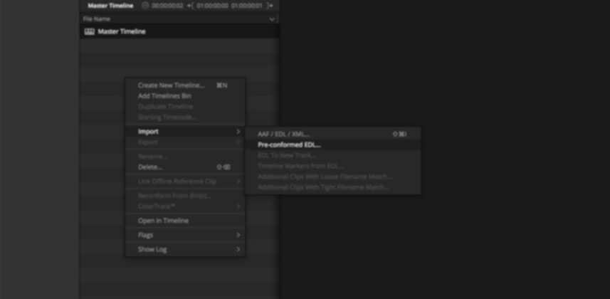On Overview Of The "Pre-Conformed Workflow" In DaVinci Resolve