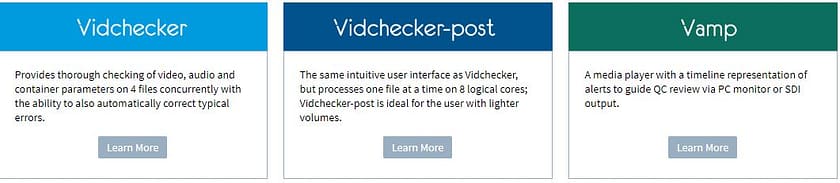 A list of the Vidchecker options from Telestream's website