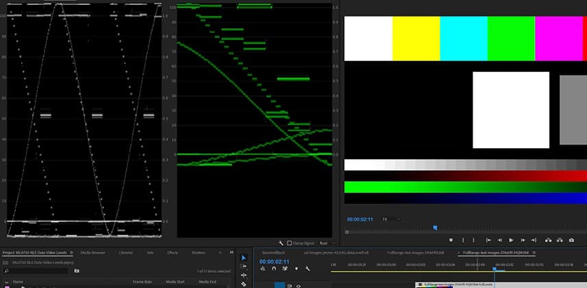 Using Calibration Test Patterns in Premiere Pro